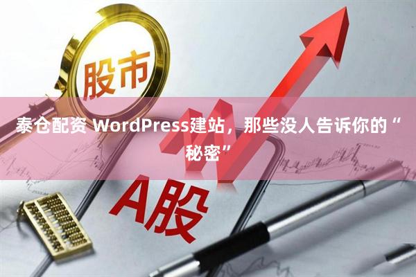 泰仓配资 WordPress建站，那些没人告诉你的“秘密”